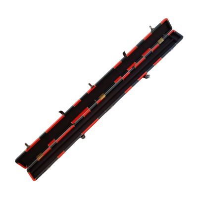 Snooker Lederkoffer 3/4 schwarz rot patch
